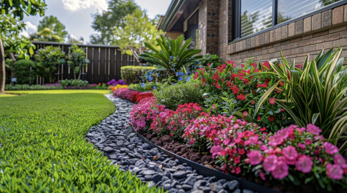 Professional landscape design installation in Channelview, Texas